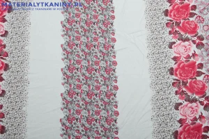 Wiskoza Wzór Różowo - Szara