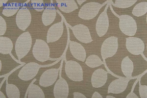 Tkanina Zasłonowa Beżowe Liście