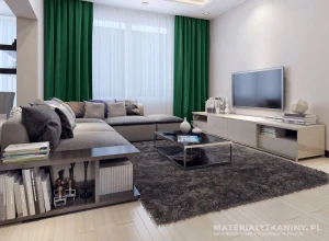 Tkanina zasłonowa ciemna zieleń 300cm